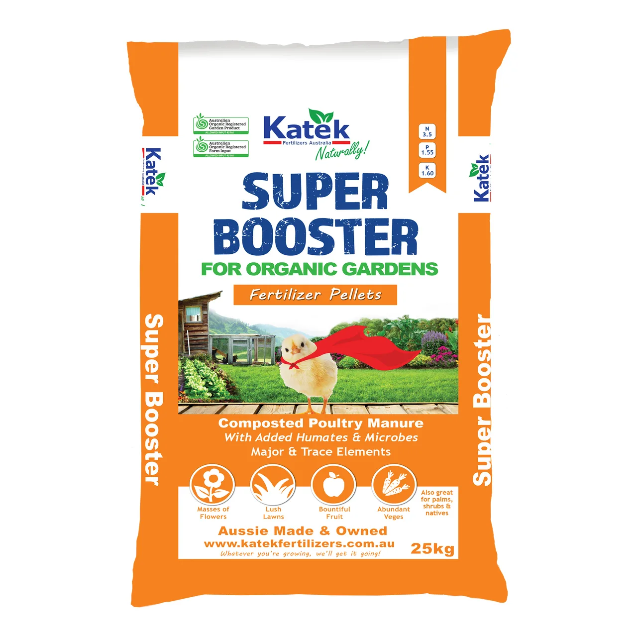 Super Booster Organic Fertiliser Pellets — 25kg