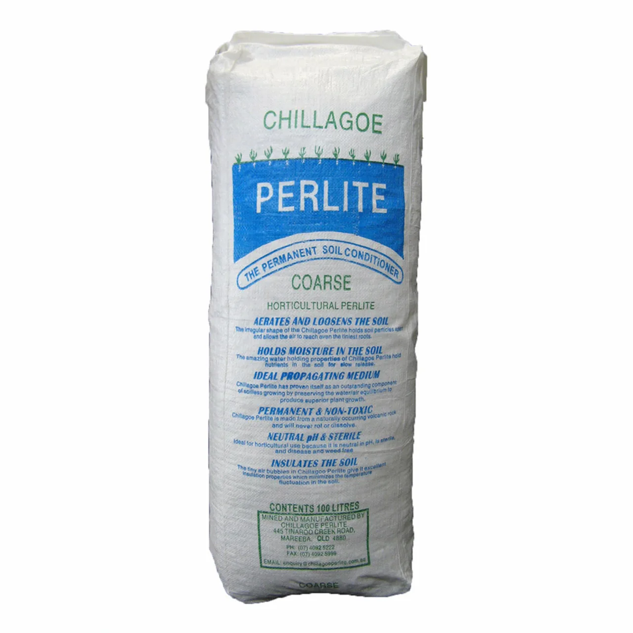 Horticultural Perlite — 100 Litre Bag · Medium Grade: 1.6–3mm