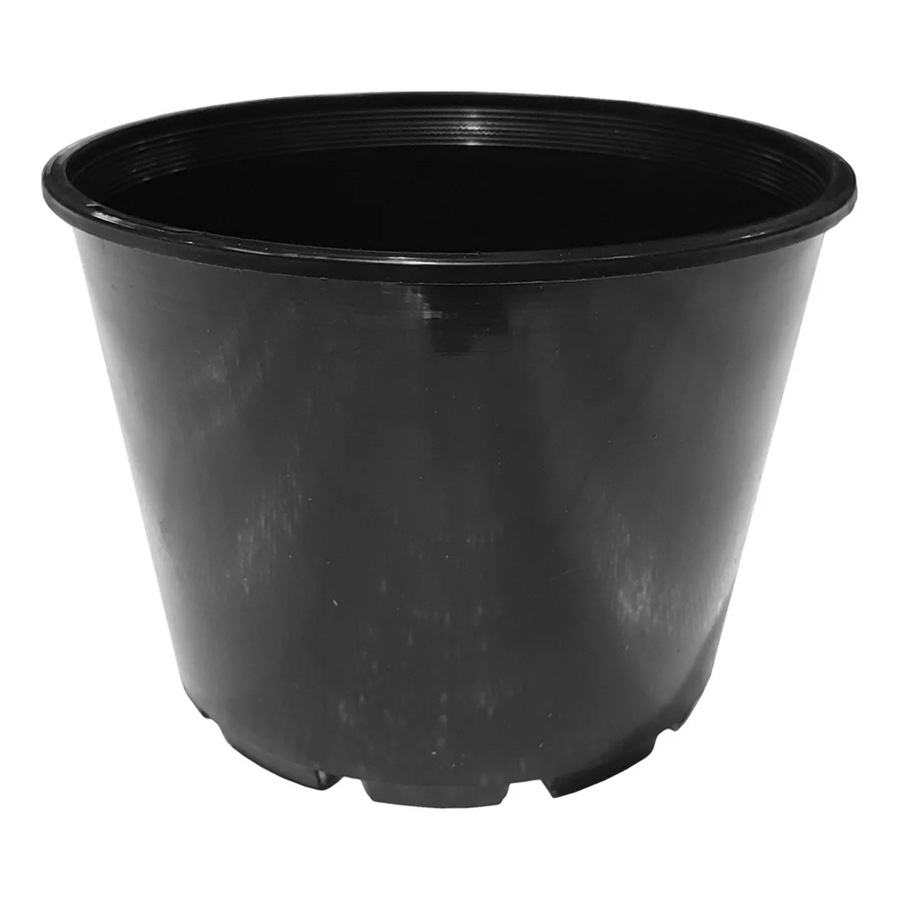 140mmØ Extra Squat Pot — Pack of 10 · Black