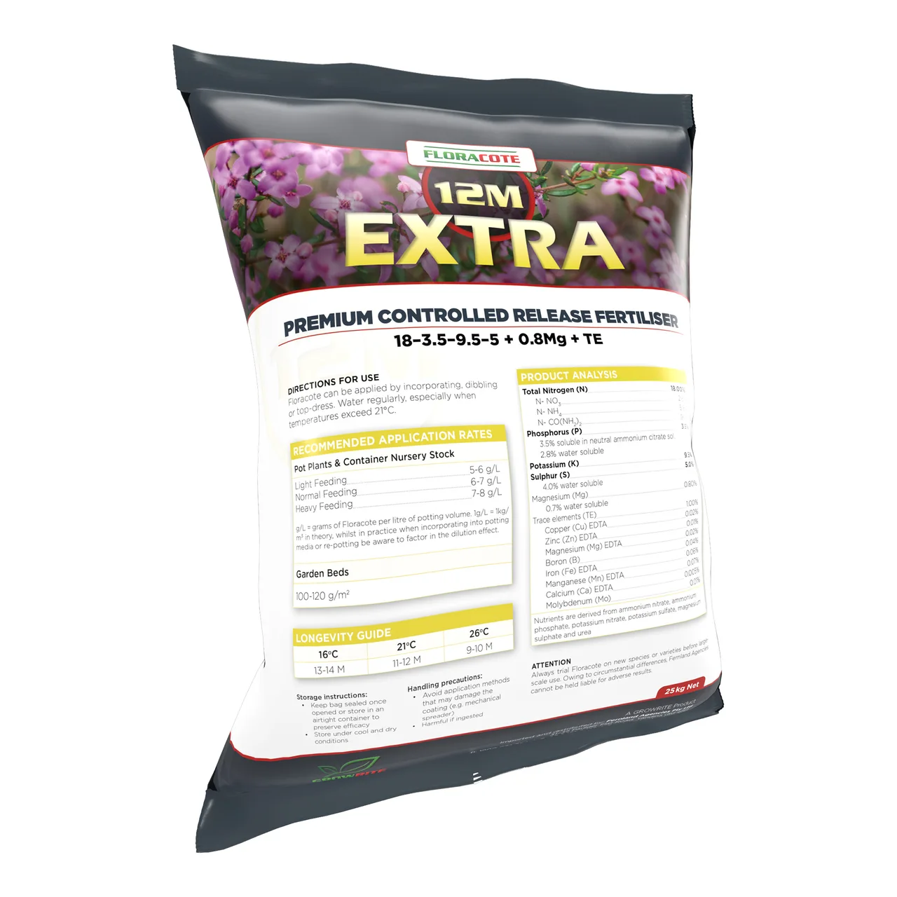 Floracote Extra Controlled Release Fertiliser — 25kg · 12 Months