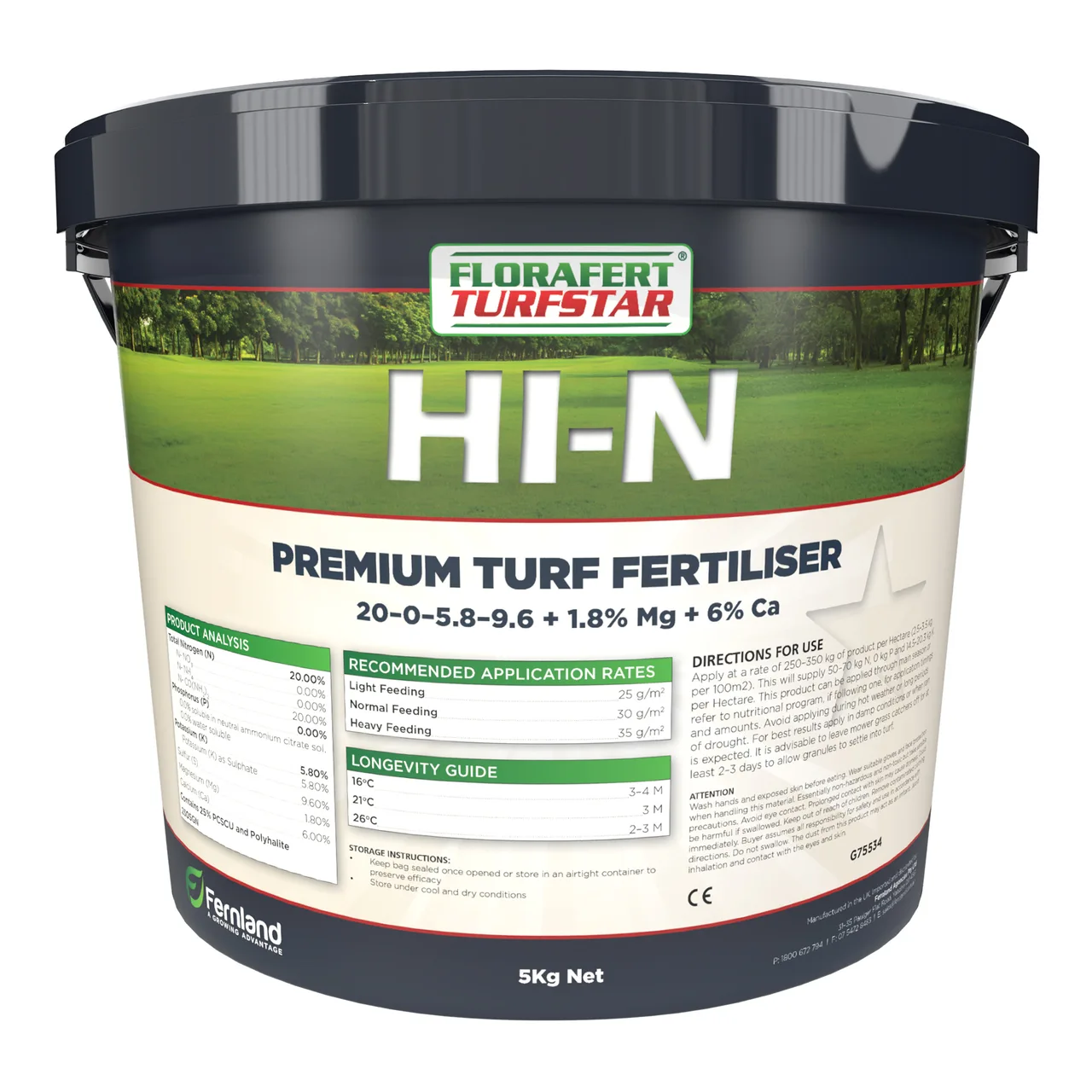 TurfStar Hi-N Turf Fertiliser — 5kg · 230SGN