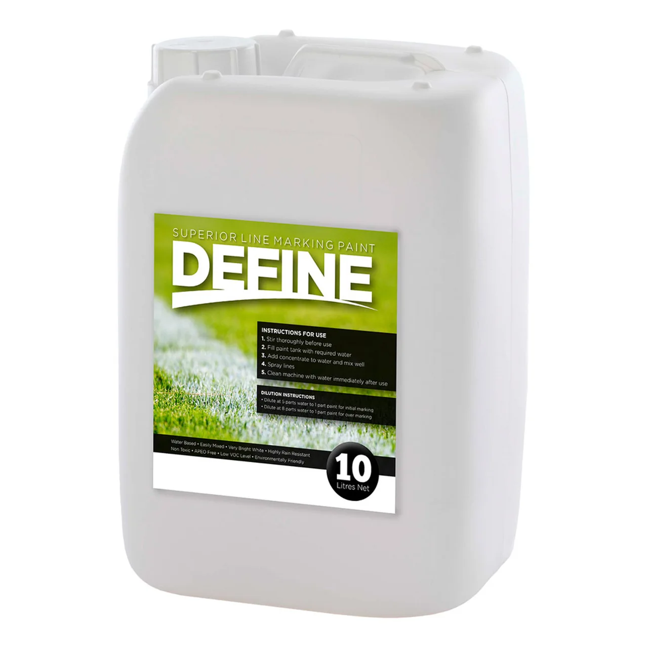 DEFINE (8:1) Line Marking Paint — 10 Litre · Black