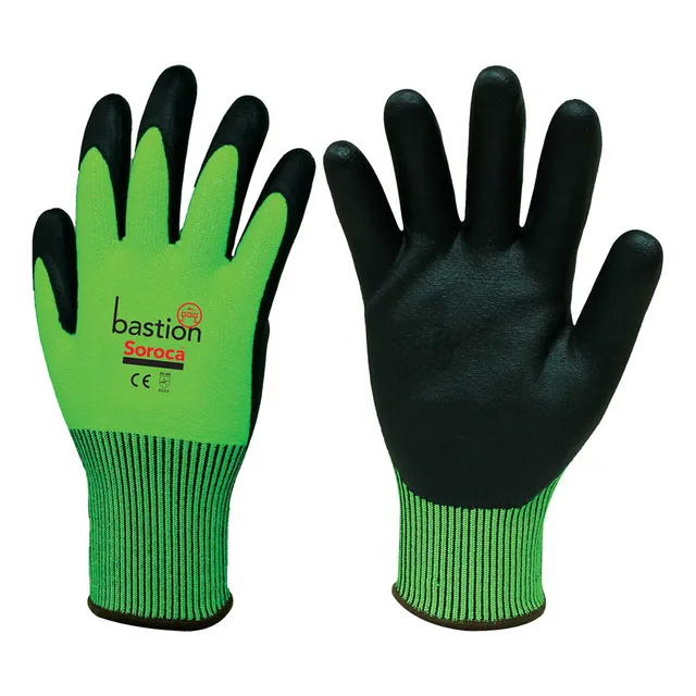 Soroca Hi-Viz Green Nitrile Palm Gloves -  The Garden Superstore